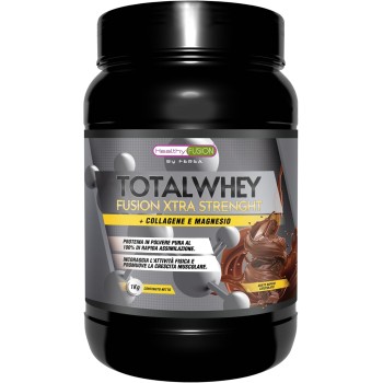Healthy FUSION Proteine di Assimilazione Rapida del Siero di Latte con Collagene e Magnesio, Aumenta la massa e il recupero muscolare, Migliora l'allenamento sportivo, 1000g (Cioccolato)