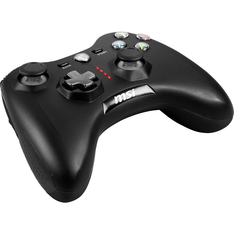 MSI FORCE GC30 V2 Wireless PC Gamepad Controller - 2.4 GHz, batteria Li-Ion 600mAh, coperture D-Pad sostituibili, due motori a vibrazione, USB 2.0 - cablato/wireless - Nero MSI FORCE GC30 V2 Wireless PC Gamepad Controller - 2.4 GHz, batteria Li-Ion 600mAh, coperture D-Pad sostituibili, due motori a vibrazione, USB 2.0 - cablato/wireless - Nero