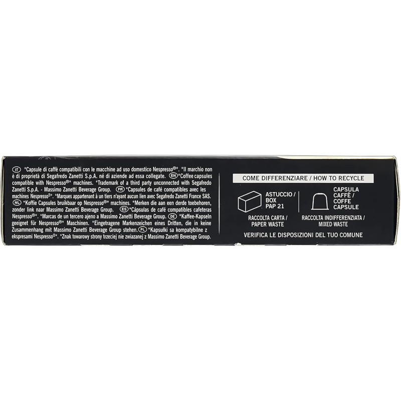 Segafredo Zanetti 100 Capsule in Alluminio compatibili con Nespresso di Caffè 100% Perù ricco e vellutato (10 Astucci da 10 Capsule) - Adatte per Macchine Nespresso Original Segafredo Zanetti 100 Capsule in Alluminio compatibili con Nespresso di Caffè 100% Perù ricco e vellutato (10 Astucci da 10 Capsule) - Adatte per Macchine Nespresso Original