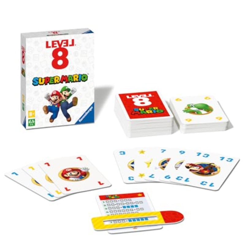 Ravensburger - Super Mario Level 8 | Giochi Di Carte Per Bambini 8 Anni | Gioco Super Mario Per Tutta La Famigli | 2-6 Giocatori | Giochi Di Carte Per Bambini