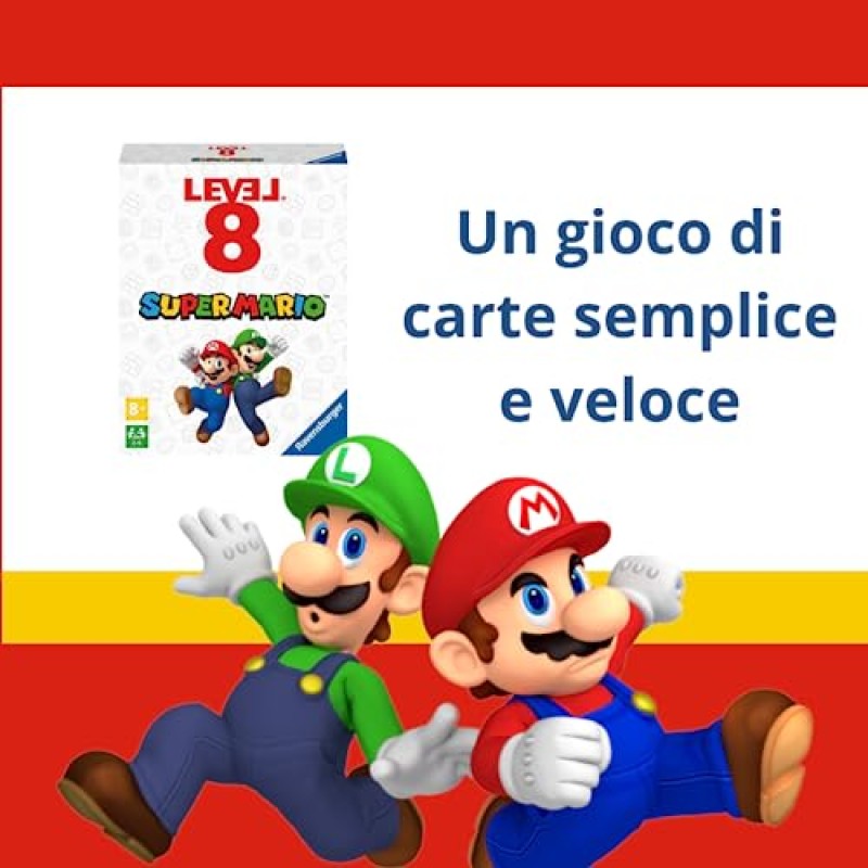 Ravensburger - Super Mario Level 8 | Giochi Di Carte Per Bambini 8 Anni | Gioco Super Mario Per Tutta La Famigli | 2-6 Giocatori | Giochi Di Carte Per Bambini