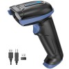 Tera 2D QR Lettore di Codici a Barre Senza Fili USB Cablato 1D 2D Wireless Barcode Scanner Codici a Barre Digitali/Stampati Funziona con Windows Mac Linux, D5100 - 2D Blau