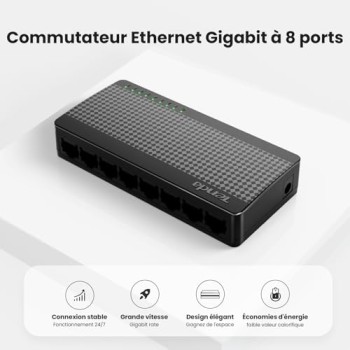 Tenda Switch Ethernet 8 Porte Gigabit, Switch Gigabit 10/100/1000 Mbps, Switch Rete con Indicatore LED, Plug & Play, Mini Formato, Montaggio Desktop o a Parete, Guscio di Plastica (SG108 V4.0) - Switch 8 Porte