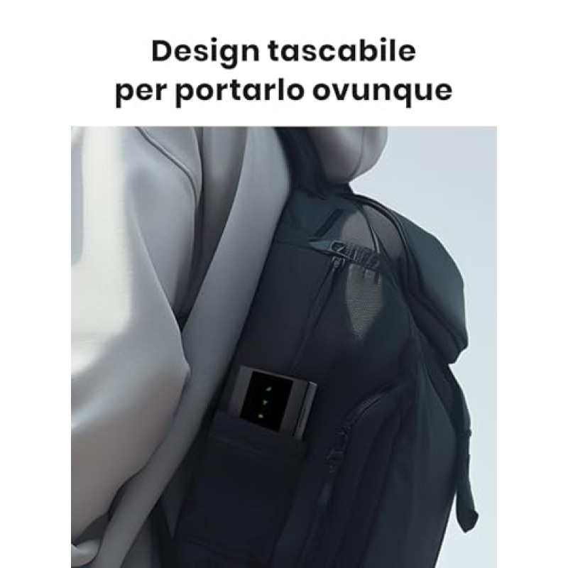 Tenda MF3 Saponetta WiFi con SIM 4G LTE Cat4, Wireless WiFi 6 AX300 Portatile, Batteria Ricaricabile, USB-C Port, WPA3, Hotspot con SIM, Senza Configurazione, Plug&Play