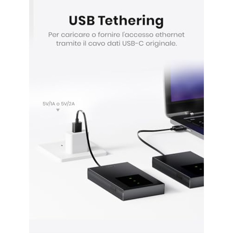 Tenda MF3 Saponetta WiFi con SIM 4G LTE Cat4, Wireless WiFi 6 AX300 Portatile, Batteria Ricaricabile, USB-C Port, WPA3, Hotspot con SIM, Senza Configurazione, Plug&Play