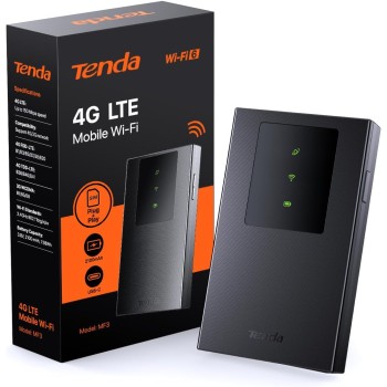 Tenda MF3 Saponetta WiFi con SIM 4G LTE Cat4, Wireless WiFi 6 AX300 Portatile, Batteria Ricaricabile, USB-C Port, WPA3, Hotspot con SIM, Senza Configurazione, Plug&Play