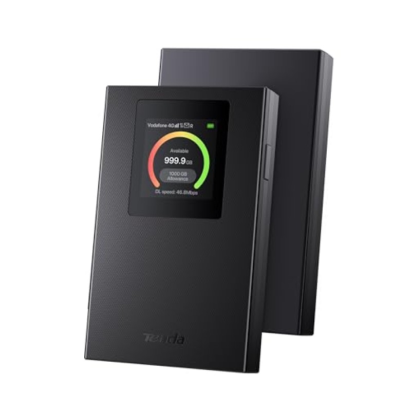Tenda (Nuovo) MF6 Saponetta WiFi con SIM CAT 4 150Mbps, Wi-Fi 6 AX300Mbps, Router WiFi con SIM Portatile, Schermo LCD a Colori, Batteria Ricaricabile, USB-C Porta, Carica con Powerbank, Plug & Play