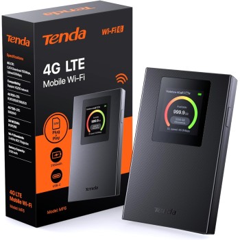 Tenda (Nuovo) MF6 Saponetta WiFi con SIM CAT 4 150Mbps, Wi-Fi 6 AX300Mbps, Router WiFi con SIM Portatile, Schermo LCD a Colori, Batteria Ricaricabile, USB-C Porta, Carica con Powerbank, Plug & Play