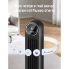 Dreo Ventilatore a torre silenzioso, 20 dB, distanza di lancio, 10 m, 4 velocità, 4 modalità, timer 8 ore, ventilatore oscillante a 90° con telecomando di raffreddamento per camera da letto, Nomad One - Nero