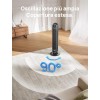 Dreo Ventilatore a torre silenzioso, 20 dB, distanza di lancio, 10 m, 4 velocità, 4 modalità, timer 8 ore, ventilatore oscillante a 90° con telecomando di raffreddamento per camera da letto, Nomad One - Nero