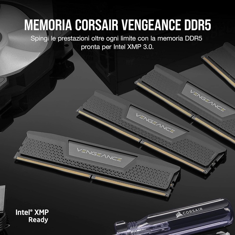 CORSAIR VENGEANCE DDR5 RAM 32GB (2x16GB) 5200MHz CL40 Intel XMP Compatibile iCUE Memoria per Computer - Nero (CMK32GX5M2B5200C40) - 32GB (2x16GB) Nero CORSAIR VENGEANCE DDR5 RAM 32GB (2x16GB) 5200MHz CL40 Intel XMP Compatibile iCUE Memoria per Computer - Nero (CMK32GX5M2B5200C40) - 32GB (2x16GB) Nero