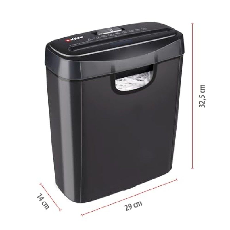 alpina Distruggi Documenti 190W, Trituratore Documenti e Carte di Credito, Taglia Carta, con Contenitore di Raccolta, Protezione contro il Surriscaldamento, 29 x 14 x 32,5 cm alpina Distruggi Documenti 190W, Trituratore Documenti e Carte di Credito, Taglia Carta, con Contenitore di Raccolta, Protezione contro il Surriscaldamento, 29 x 14 x 32,5 cm