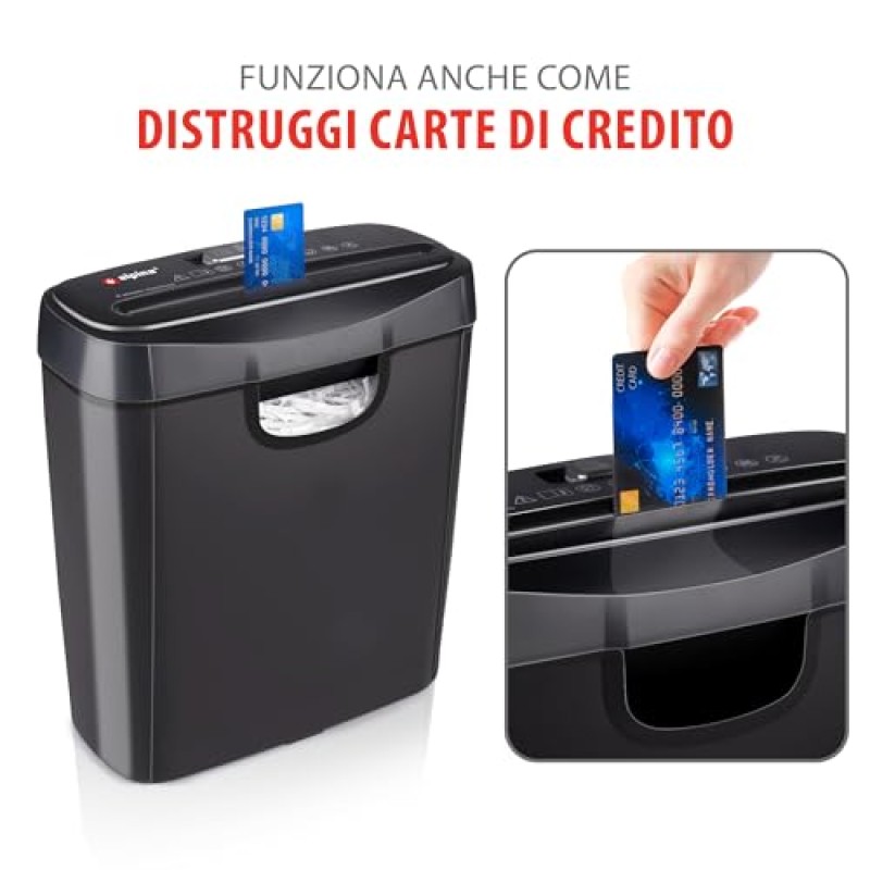 alpina Distruggi Documenti 190W, Trituratore Documenti e Carte di Credito, Taglia Carta, con Contenitore di Raccolta, Protezione contro il Surriscaldamento, 29 x 14 x 32,5 cm alpina Distruggi Documenti 190W, Trituratore Documenti e Carte di Credito, Taglia Carta, con Contenitore di Raccolta, Protezione contro il Surriscaldamento, 29 x 14 x 32,5 cm