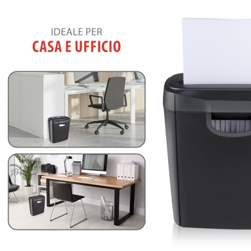 alpina Distruggi Documenti 190W, Trituratore Documenti e Carte di Credito, Taglia Carta, con Contenitore di Raccolta, Protezione contro il Surriscaldamento, 29 x 14 x 32,5 cm alpina Distruggi Documenti 190W, Trituratore Documenti e Carte di Credito, Taglia Carta, con Contenitore di Raccolta, Protezione contro il Surriscaldamento, 29 x 14 x 32,5 cm