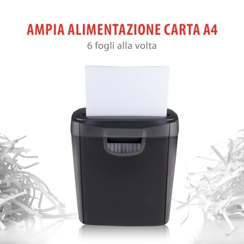 alpina Distruggi Documenti 190W, Trituratore Documenti e Carte di Credito, Taglia Carta, con Contenitore di Raccolta, Protezione contro il Surriscaldamento, 29 x 14 x 32,5 cm alpina Distruggi Documenti 190W, Trituratore Documenti e Carte di Credito, Taglia Carta, con Contenitore di Raccolta, Protezione contro il Surriscaldamento, 29 x 14 x 32,5 cm