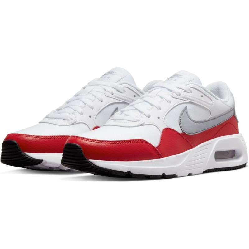 NIKE Air Max Sc Leather, Sneaker Uomo - 38.5 EU White Wolf Grey University Red Black NIKE Air Max Sc Leather, Sneaker Uomo - 38.5 EU White Wolf Grey University Red Black