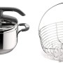Lagostina Briosa Lagoeasy'Up Pentola a Pressione, 5 L, Acciaio Inox 18/10 & Cestello in filo, Accessorio per Pentola a Pressione capacità 5/6 Litri, Acciaio Inox, Diametro 19 cm - 5L