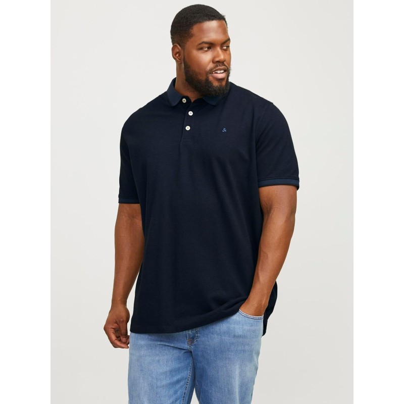 JACK & JONES Polo Plain Shirt Collar Polo - 5XL Plus Marina JACK & JONES Polo Plain Shirt Collar Polo - 5XL Plus Marina