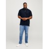 JACK & JONES Polo Plain Shirt Collar Polo - 5XL Plus Marina JACK & JONES Polo Plain Shirt Collar Polo - 5XL Plus Marina