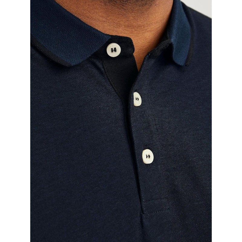 JACK & JONES Polo Plain Shirt Collar Polo - 5XL Plus Marina JACK & JONES Polo Plain Shirt Collar Polo - 5XL Plus Marina