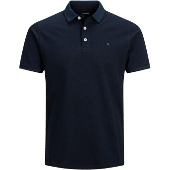 JACK & JONES Polo Plain Shirt Collar Polo - 5XL Plus Marina
