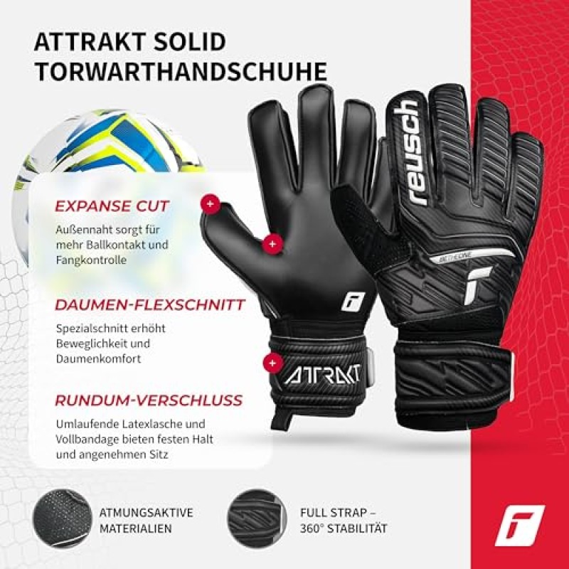 Reusch Attrakt Solid, Guanti da Portiere Unisex Adulto - 8 Nero Reusch Attrakt Solid, Guanti da Portiere Unisex Adulto - 8 Nero
