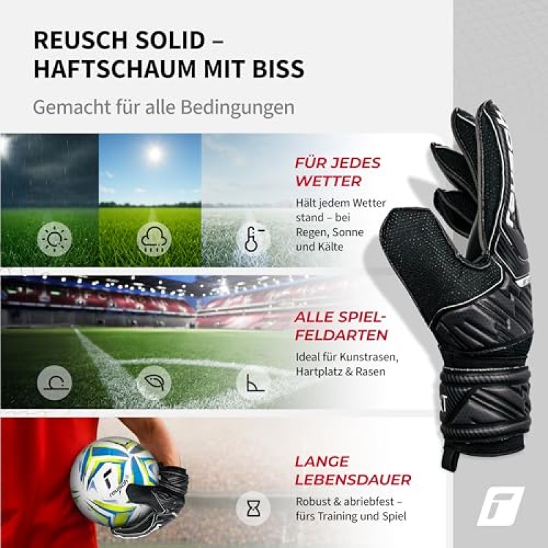 Reusch Attrakt Solid, Guanti da Portiere Unisex Adulto - 8 Nero Reusch Attrakt Solid, Guanti da Portiere Unisex Adulto - 8 Nero