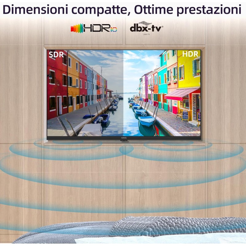 CHiQ L32G7L, 32 Pollici Smart TV, Android 11, HD, Frameless TV, Netflix, Prime Video, Youtube, HDR10, 2.4/5G Wi-Fi, Bluetooth5.0, Chromecast, Google Assistant, DVB-T2/T/S2 - 32” CHiQ L32G7L, 32 Pollici Smart TV, Android 11, HD, Frameless TV, Netflix, Prime Video, Youtube, HDR10, 2.4/5G Wi-Fi, Bluetooth5.0, Chromecast, Google Assistant, DVB-T2/T/S2 - 32”