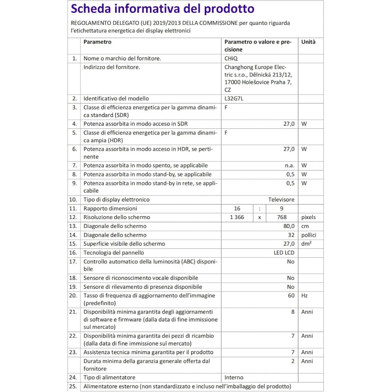 CHiQ L32G7L, 32 Pollici Smart TV, Android 11, HD, Frameless TV, Netflix, Prime Video, Youtube, HDR10, 2.4/5G Wi-Fi, Bluetooth5.0, Chromecast, Google Assistant, DVB-T2/T/S2 - 32” CHiQ L32G7L, 32 Pollici Smart TV, Android 11, HD, Frameless TV, Netflix, Prime Video, Youtube, HDR10, 2.4/5G Wi-Fi, Bluetooth5.0, Chromecast, Google Assistant, DVB-T2/T/S2 - 32”