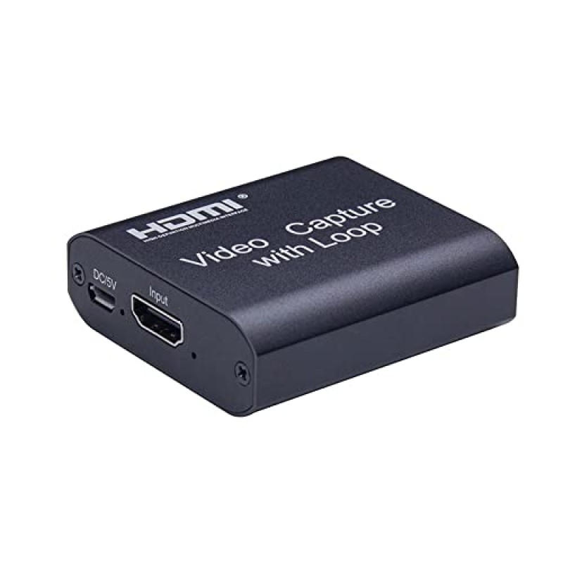 PremiumCord Capture/Grabber HDMI per Registrare Segnali Video e Audio su un Computer Tramite USB, Risoluzione 4K a 30 Hz, Full HD @ 30 Hz, Plug and Play, Uscita HDMI, Nero