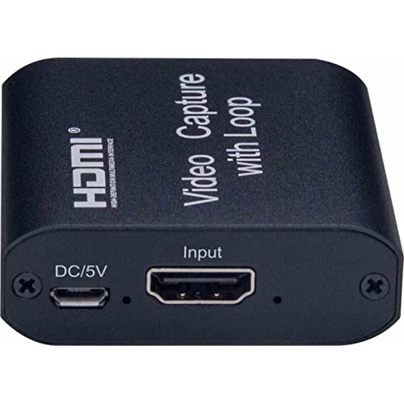 PremiumCord Capture/Grabber HDMI per Registrare Segnali Video e Audio su un Computer Tramite USB, Risoluzione 4K a 30 Hz, Full HD @ 30 Hz, Plug and Play, Uscita HDMI, Nero