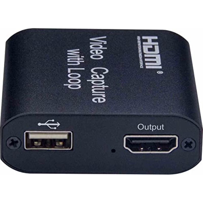 PremiumCord Capture/Grabber HDMI per Registrare Segnali Video e Audio su un Computer Tramite USB, Risoluzione 4K a 30 Hz, Full HD @ 30 Hz, Plug and Play, Uscita HDMI, Nero