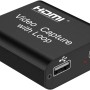 PremiumCord Capture/Grabber HDMI per Registrare Segnali Video e Audio su un Computer Tramite USB, Risoluzione 4K a 30 Hz, Full HD @ 30 Hz, Plug and Play, Uscita HDMI, Nero