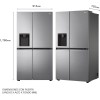LG GSLV70PZTD Frigorifero Americano Side-by-Side, Total No Frost, 635L, Classe D, Wi-Fi, Frigorifero con Dispenser Acqua e Ghiaccio con Allaccio, Door & Linear Cooling, Platinum Silver - 635 L Grey