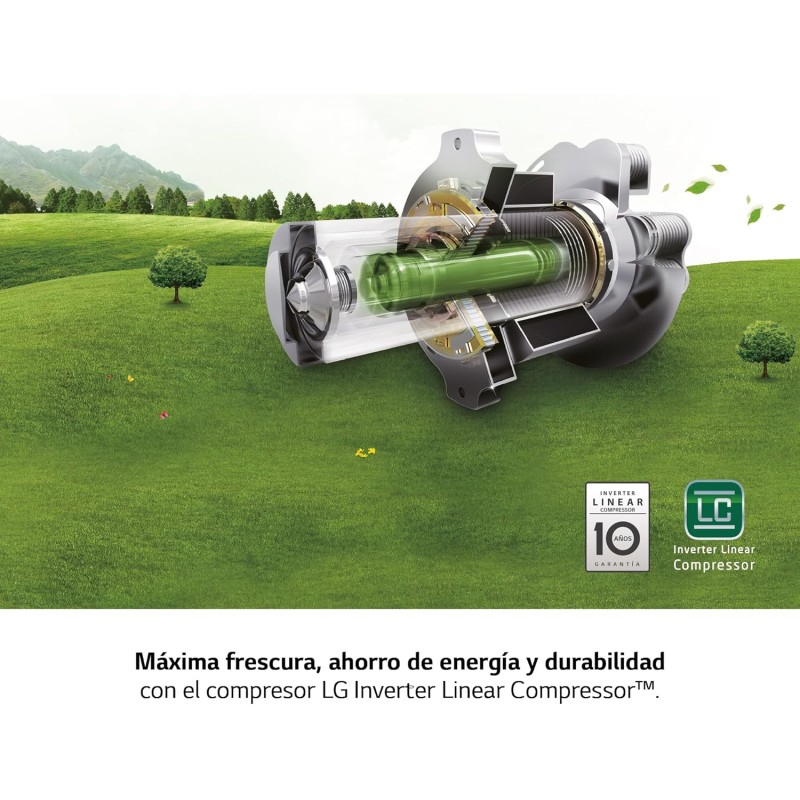 LG GSLV70PZTD Frigorifero Americano Side-by-Side, Total No Frost, 635L, Classe D, Wi-Fi, Frigorifero con Dispenser Acqua e Ghiaccio con Allaccio, Door & Linear Cooling, Platinum Silver - 635 L Grey