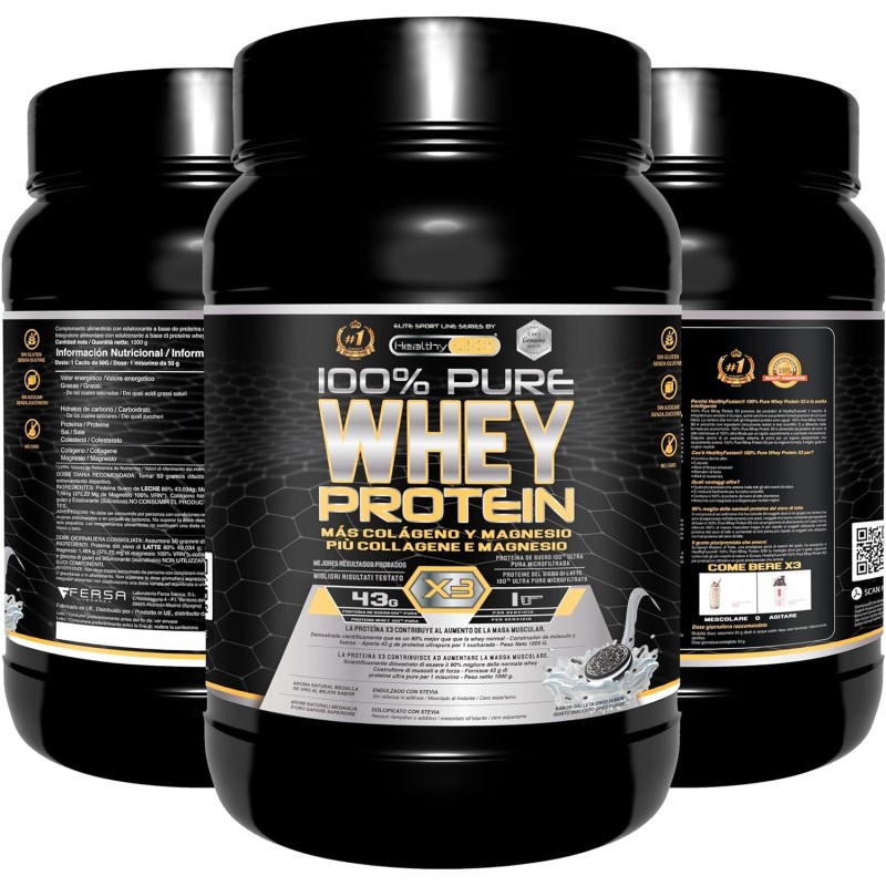 Healthy Fusion Whey Protein, Proteine del siero del latte pure con collagene e magnesio, Migliora i tuoi allenamenti, Proteggi e aumenta la massa muscolare, 1000 g di proteine (gusto biscotto) Healthy Fusion Whey Protein, Proteine del siero del latte pure con collagene e magnesio, Migliora i tuoi allenamenti, Proteggi e aumenta la massa muscolare, 1000 g di proteine (gusto biscotto)