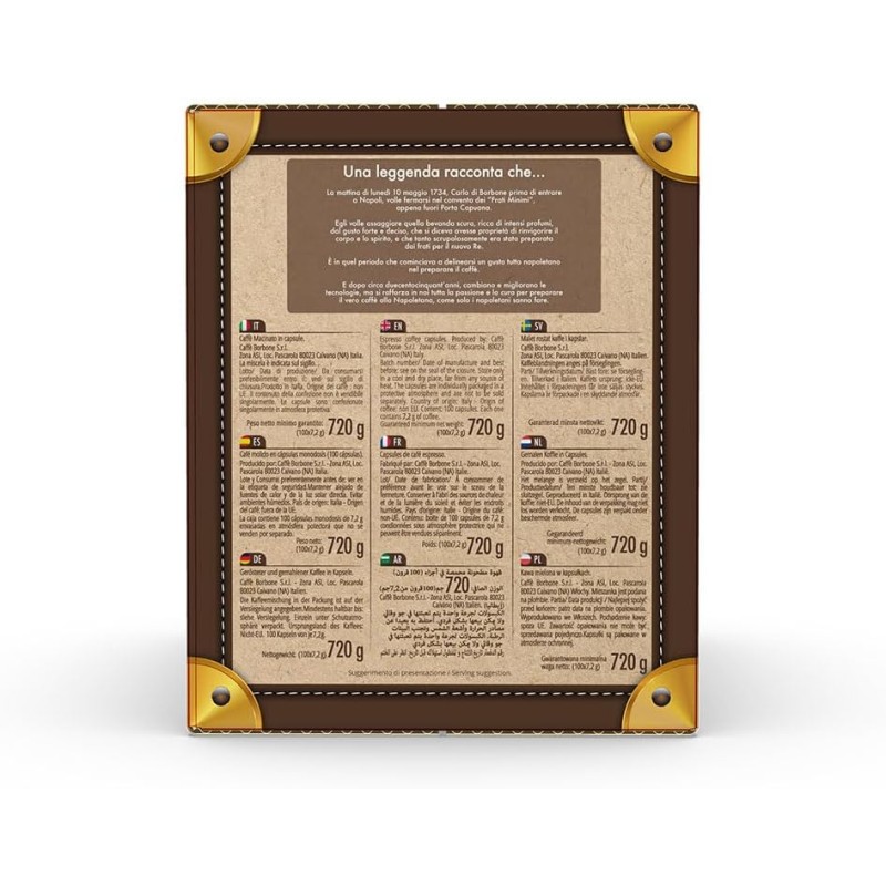 Caffè Borbone Don Carlo Compostabile, Miscela Oro - 100 Capsule - Compatibili con le Macchine ad uso domestico Lavazza* A Modo Mio* - Miscela Oro Caffè Borbone Don Carlo Compostabile, Miscela Oro - 100 Capsule - Compatibili con le Macchine ad uso domestico Lavazza* A Modo Mio* - Miscela Oro