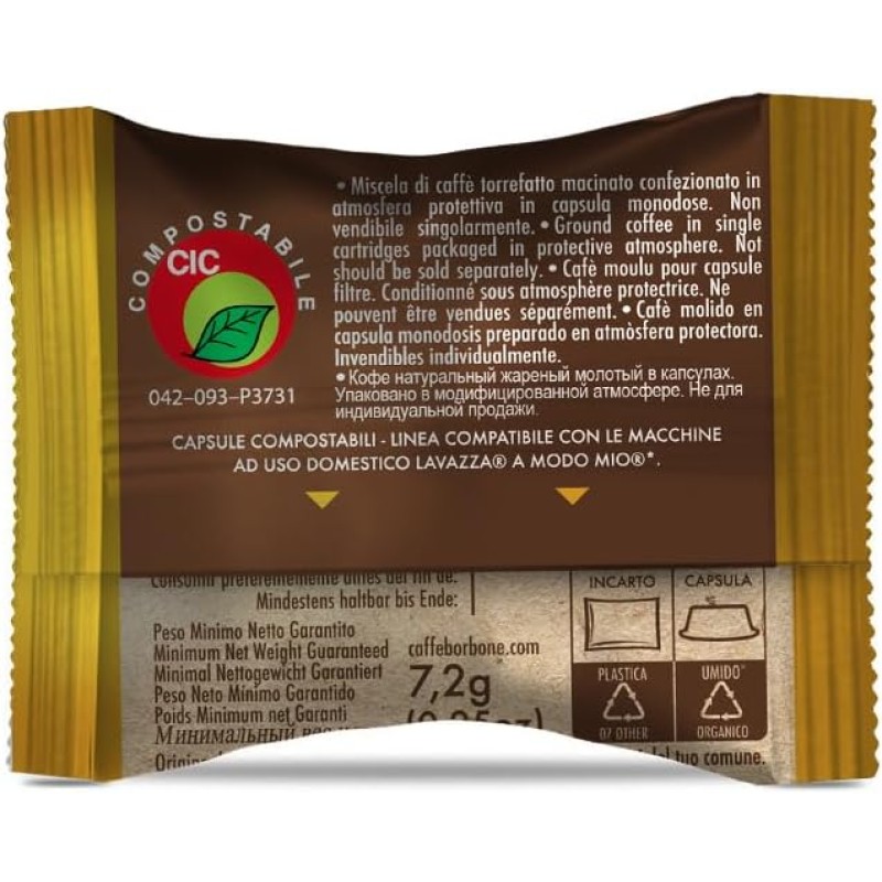 Caffè Borbone Don Carlo Compostabile, Miscela Oro - 100 Capsule - Compatibili con le Macchine ad uso domestico Lavazza* A Modo Mio* - Miscela Oro Caffè Borbone Don Carlo Compostabile, Miscela Oro - 100 Capsule - Compatibili con le Macchine ad uso domestico Lavazza* A Modo Mio* - Miscela Oro