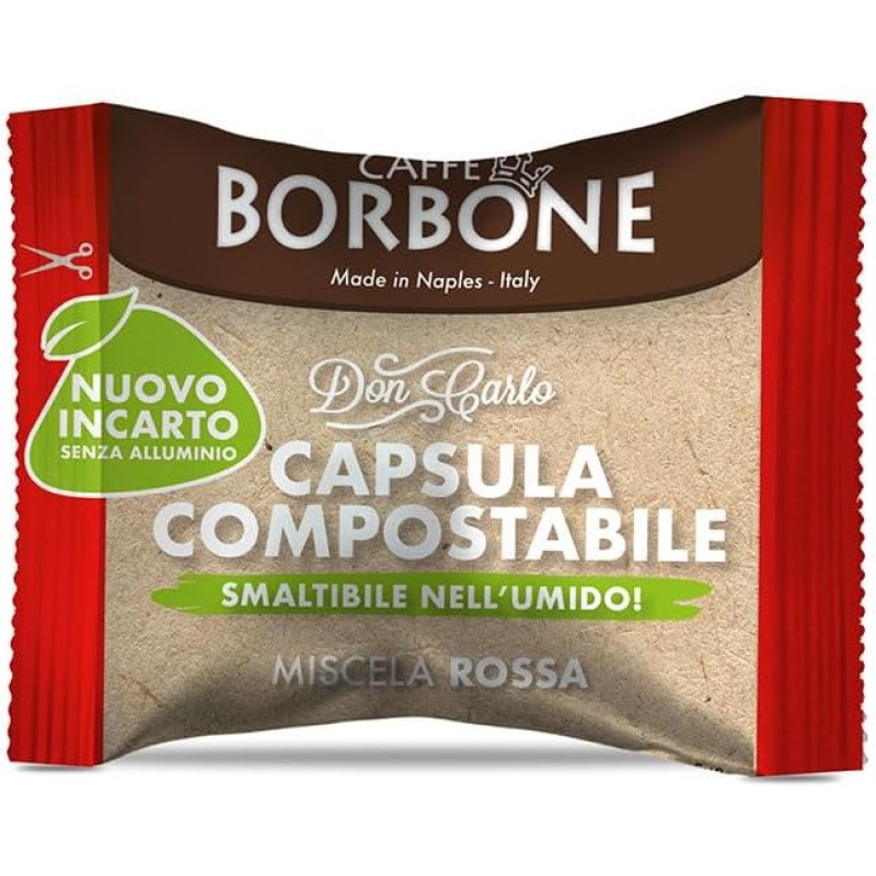Caffè Borbone Don Carlo Compostabile, Miscela Rossa - 100 Capsule - Compatibili con le Macchine ad uso domestico Lavazza* A Modo Mio* - Miscela Rossa Caffè Borbone Don Carlo Compostabile, Miscela Rossa - 100 Capsule - Compatibili con le Macchine ad uso domestico Lavazza* A Modo Mio* - Miscela Rossa