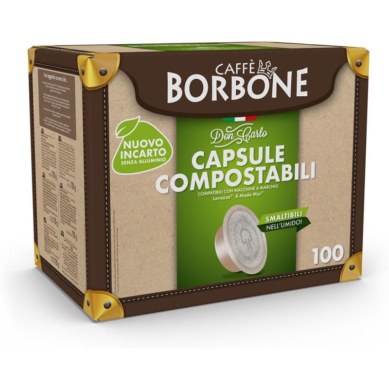 Caffè Borbone Don Carlo Compostabile, Miscela Rossa - 100 Capsule - Compatibili con le Macchine ad uso domestico Lavazza* A Modo Mio* - Miscela Rossa Caffè Borbone Don Carlo Compostabile, Miscela Rossa - 100 Capsule - Compatibili con le Macchine ad uso domestico Lavazza* A Modo Mio* - Miscela Rossa