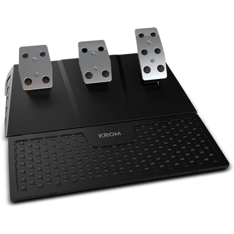 Krom K-WHEEL PRO - NXKROMKWHLPRO - Set volante, pedali e leva del cambio, palette al volante, 3 modalità di sensibilità, PC, PS3, PS4, XBOX ONE e SWITCH, nero