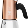 Bialetti Caffettiera New Venus 2 tazze, manico antiscottatura, non adatta all'induzione, 2 tazze (85 ml), acciaio inossidabile, colore - rame, potenza - 3600 - 2 tazze
