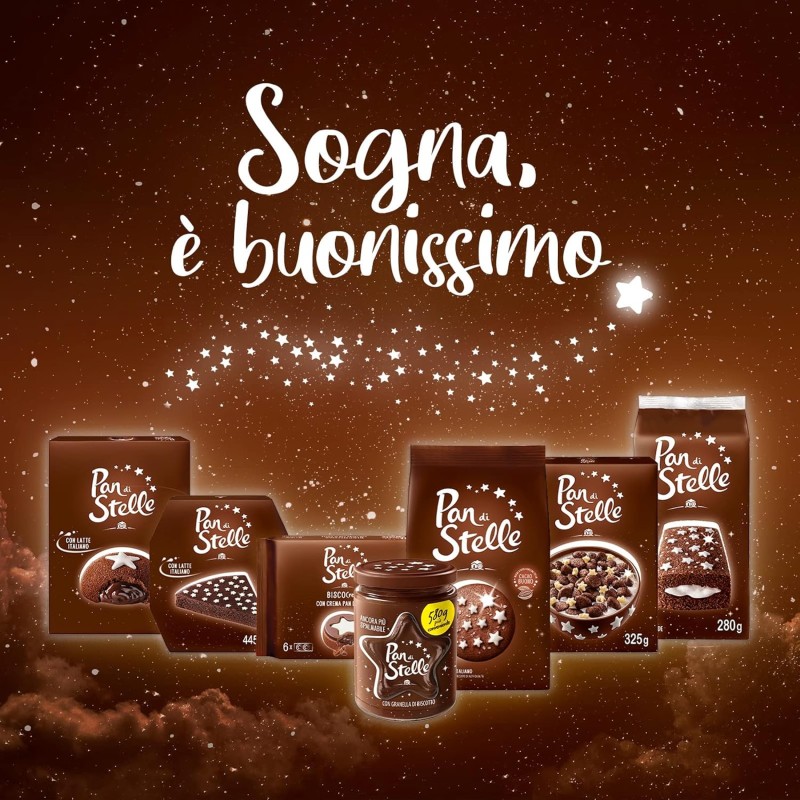 Pan di Stelle Crema Spalmabile di Cacao, Nocciole e Granella di Biscotto, Ideale Per Colazione o Merenda, 380 g - 380 g