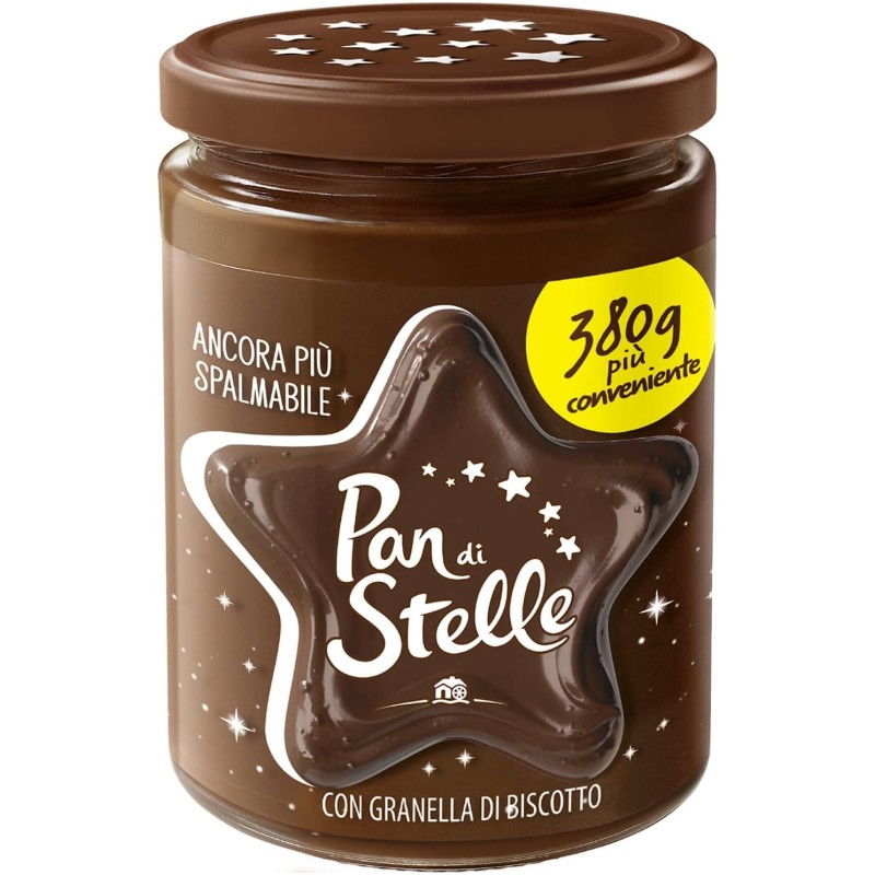 Pan di Stelle Crema Spalmabile di Cacao, Nocciole e Granella di Biscotto, Ideale Per Colazione o Merenda, 380 g - 380 g
