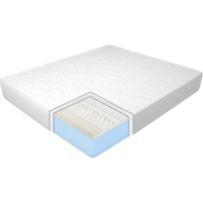 MiaSuite Materasso Memory Foam Matrimoniale 160x190 cm, Alto 20 cm - Rivestimento Aloe Vera, Anallergico, Antiacaro, Indeformabile. Live H20 - 160x190 cm MiaSuite Materasso Memory Foam Matrimoniale 160x190 cm, Alto 20 cm - Rivestimento Aloe Vera, Anallergico, Antiacaro, Indeformabile. Live H20 - 160x190 cm
