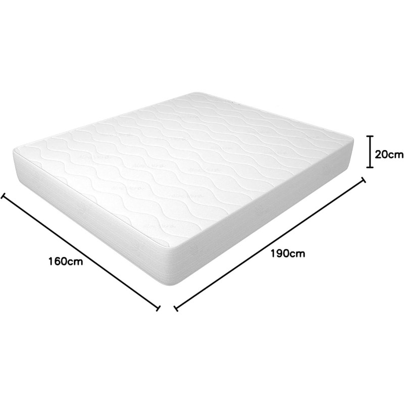 MiaSuite Materasso Memory Foam Matrimoniale 160x190 cm, Alto 20 cm - Rivestimento Aloe Vera, Anallergico, Antiacaro, Indeformabile. Live H20 - 160x190 cm MiaSuite Materasso Memory Foam Matrimoniale 160x190 cm, Alto 20 cm - Rivestimento Aloe Vera, Anallergico, Antiacaro, Indeformabile. Live H20 - 160x190 cm