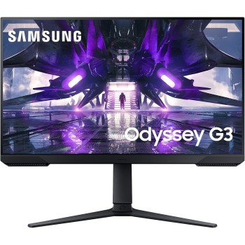 Samsung Monitor Gaming Odyssey G3 (S27AG322), Flat, 27", 1920x1080 (Full HD), VA, 165 Hz, 1 ms, FreeSync Premium, HDMI, Display Port, Ingresso Audio, HAS, Pivot, Flicker Free, Eye Saver Mode - 27''