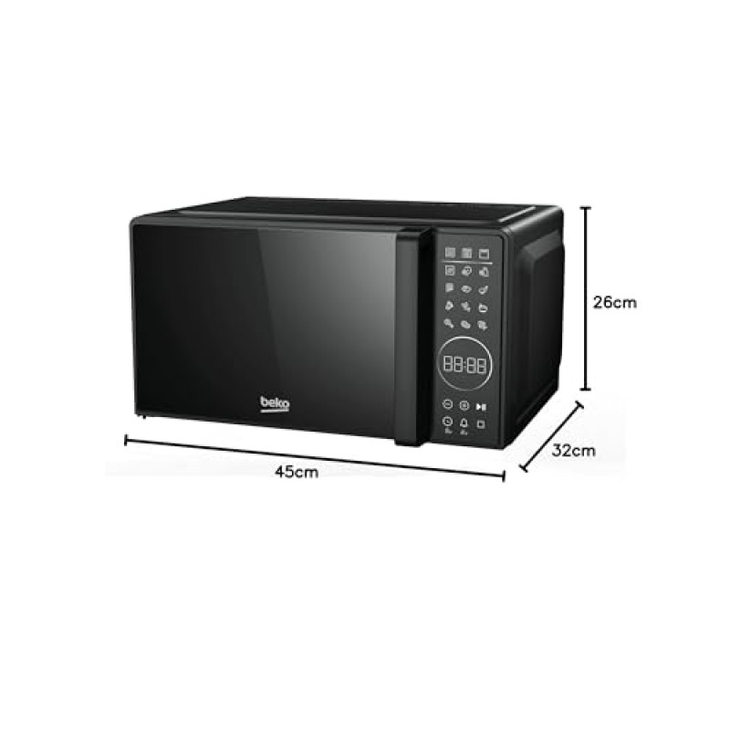 Beko - MGC20130BFB - Forno a Microonde con Grill 20 Litri, 700 W, Timer Digitale, Libera Installazione, 10 Livelli di Potenza - Nero - 20 Litri