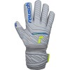 Reusch Attrakt Grip Finger Support Guanti da portiere per adulti con protezione delle dita per tutte le superfici dei campi da gioco - 9 grigio-blu-giallo