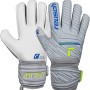 Reusch Attrakt Grip Finger Support Guanti da portiere per adulti con protezione delle dita per tutte le superfici dei campi da gioco - 9 grigio-blu-giallo